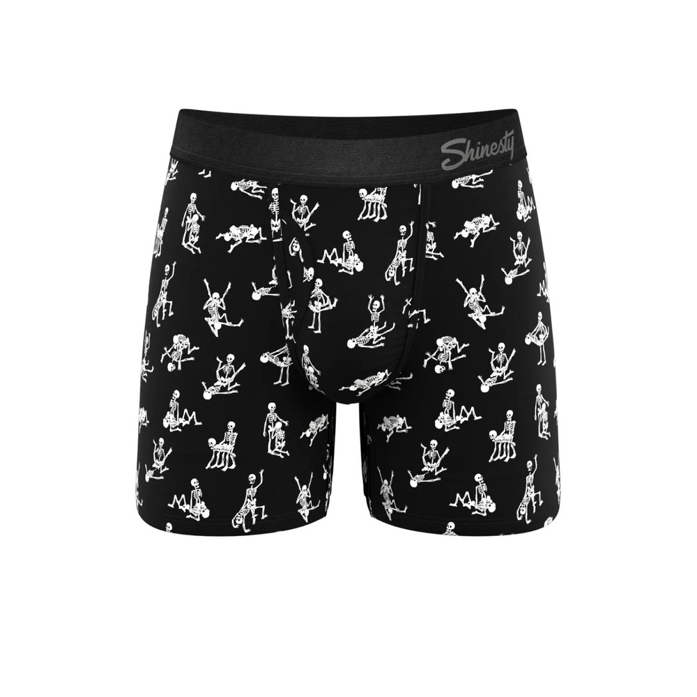 Shinesty Ball Hammock Boxer Briefs XL The Bare Back Bones Skeleton Pouch Black